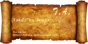 Takáts Anett névjegykártya
